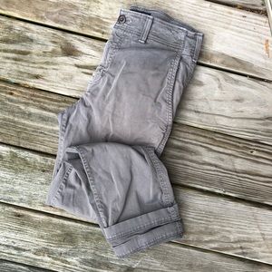 Grey American Eagle Flex Straight Leg Khakis